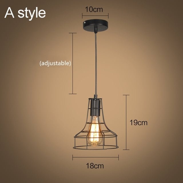 modern cage pendant light iron minimalist retro Scandinavian loft pyramid pendant lamp metal Hanging Lamp E27 Indoor ZDD0011