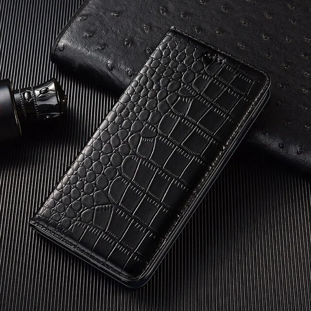 Flip Case On HUAWEI Mate 50 40 Crocodile Pattern Genuine Leather Cover For Huawei P30 P40 P50 P60 Pro Art Lite E 5G Book Covers