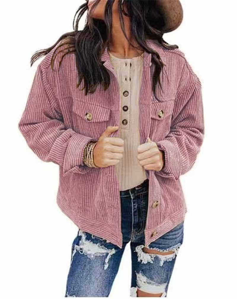 Jackets For Women 2021 Denim Corduroy Camouflage Stitching Jacket Turn-dowm Lapel Vintage Cowgirl jackets coats chaqueta
