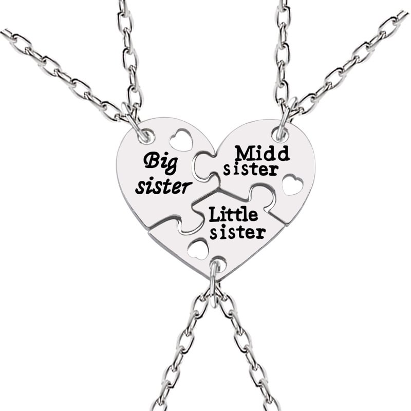 Sister Heart Necklace, Friendship Bracelet, Gifts for Sister, Sister Matching Necklace
