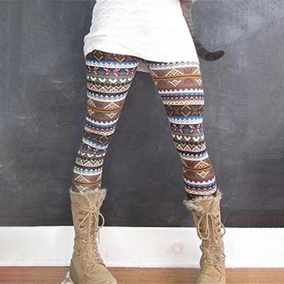 Ethnic Print Skinny Casual Trousers