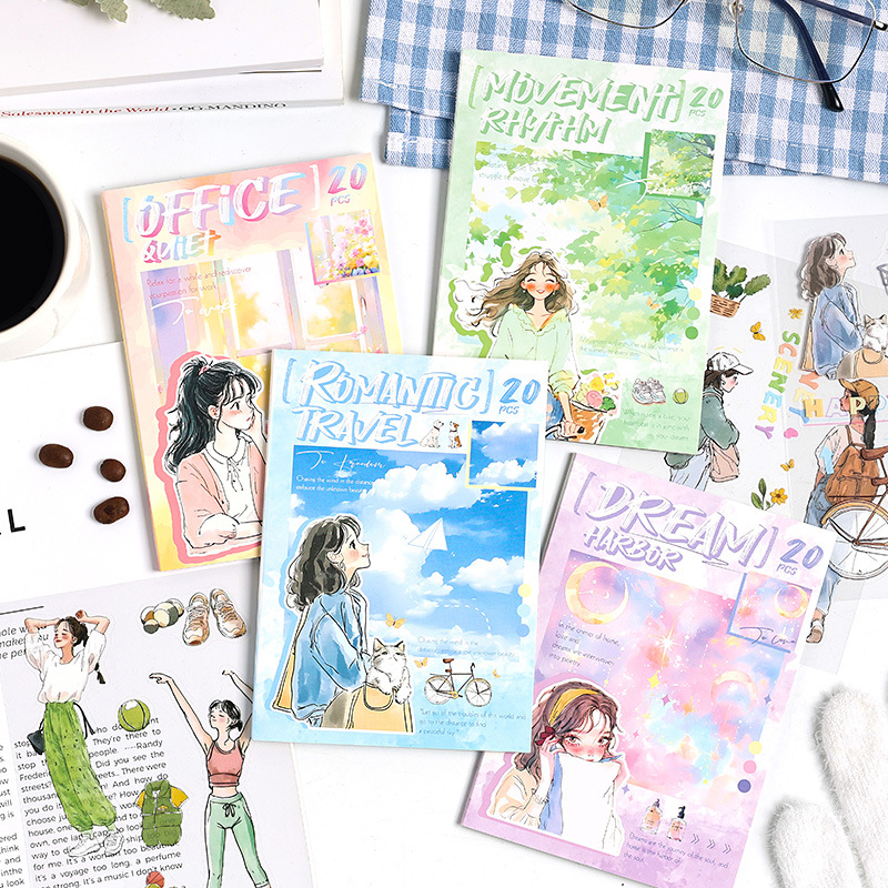 PET 스티커북 - 평범한 사람을 쫓아 시리즈 귀여운 꽃 캐릭터