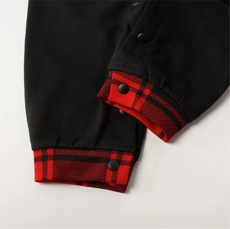 Christmas Hat Letter Plaid Print Parent-child Pajamas Set (with Pet Dog Clothes)