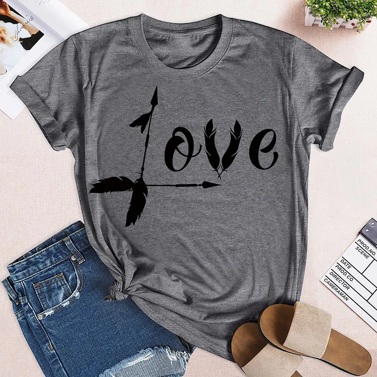 Love Feather T-Shirt Tee-04348-Annaletters