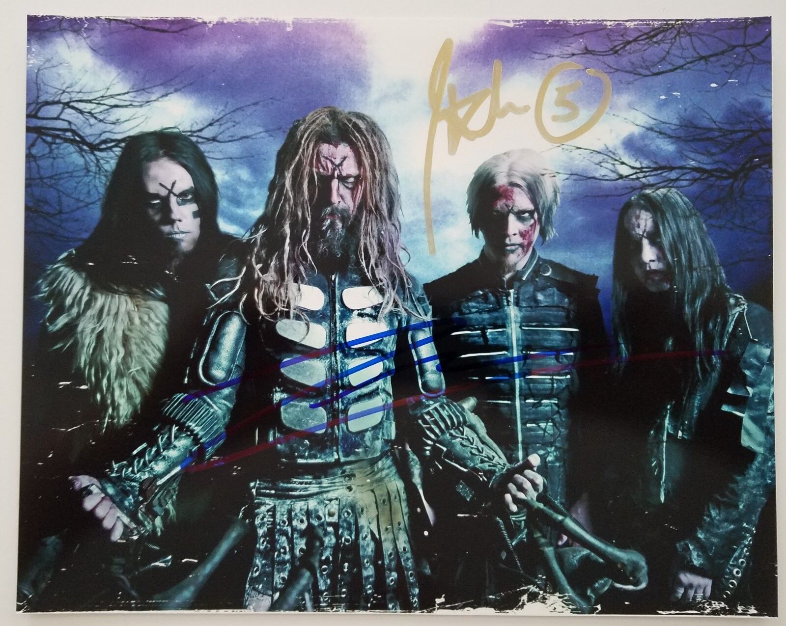 Rob Zombie Band Signed 8x10 Photo Poster painting White John 5 Metal LEGENDS RAD