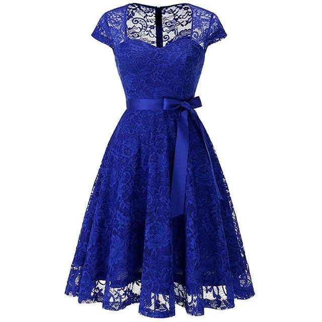 Lace Dress Women Dresses short Sleeve Casual Evening Party A Line Plus size Dress