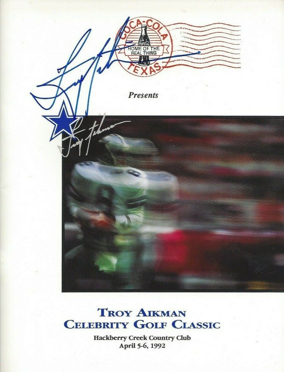 Troy Aikman Autographed Celebrity Golf Program CowboysRare C357