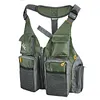 Outdoor Fishing Vest Multi-Pockets Oxford Cloth Sea Fishing Coat for Adult&Teen