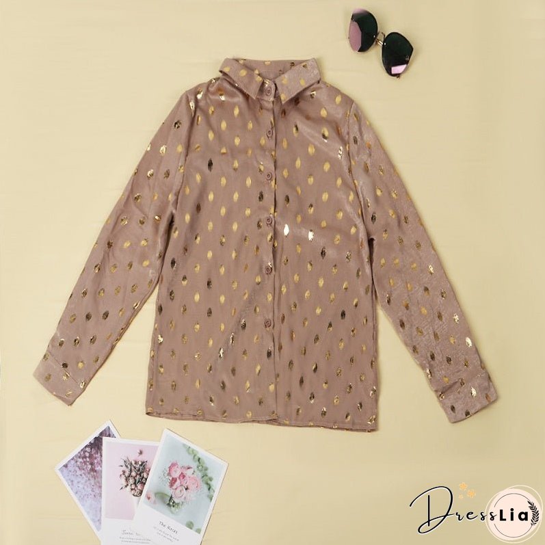 Loose Long Sleeve Lapel Top