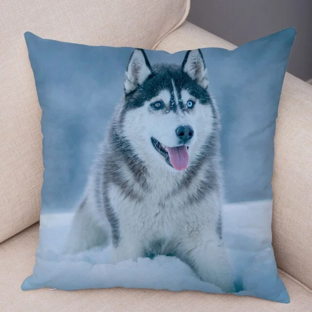 Linen Pillow Case - Siberian Husky