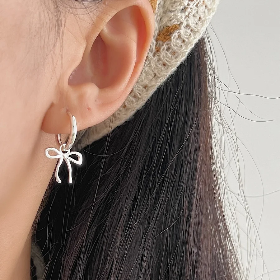 017Ab【シルバー】ピアス　リボン　蝶　大人可愛い　S925Silver　銀製 017Al【シルバー】ピアス リボン 蝶 大人可愛い S925Silver 銀製