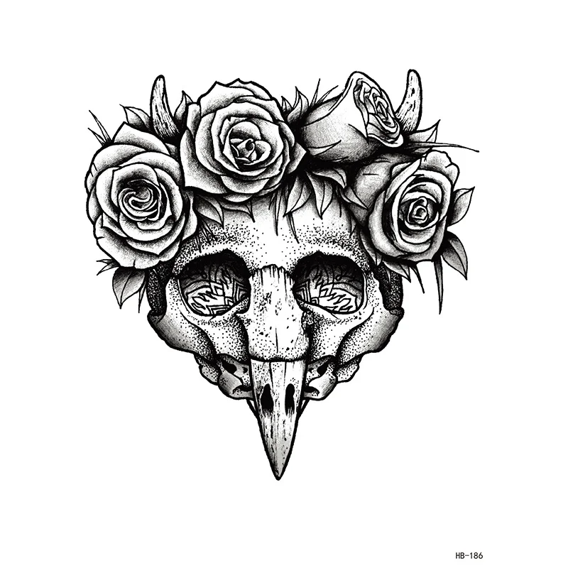Sdrawing Forest Tattoo Sticker for Men Tiger Wolf Tattoo Death Skull Temporari Tattoo Skeleton Naked Girls Fake Tatoo for Women