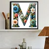 Flower Letter N-Full Round Diamond Painting 30*30CM
