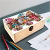 5D DIY Diamond Painting Handmade Wood Storage Box Crystal Storage Case (Girl)