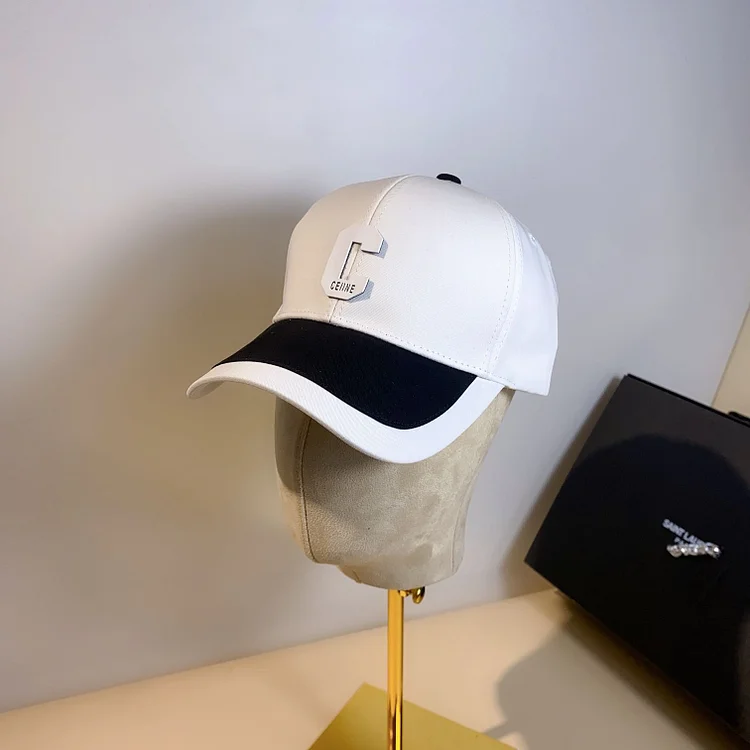 Hat Mens and Womens C Letter Empty Outdoor Sports Color-blocking Versatile Sunshade Baseball Hat Cotton Duck Tongue Hat