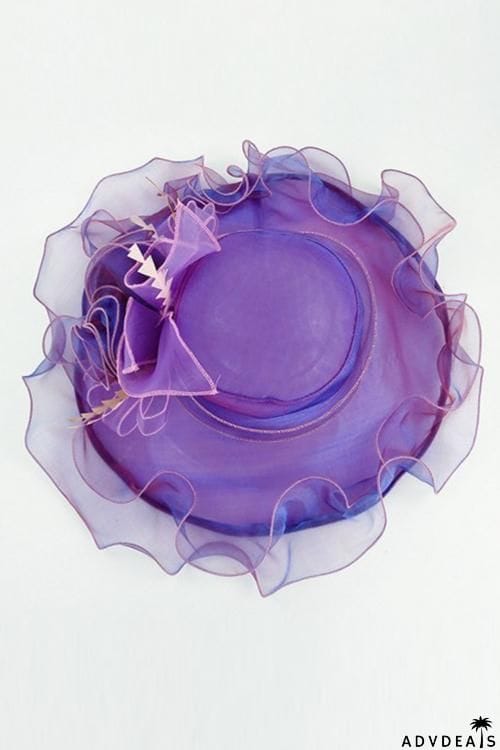 Foldable Organza Ruffles Hat