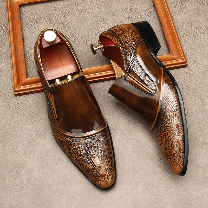 Crocodile Print British Style Business Casual Shoes DANRRIO.COM DANRRIO