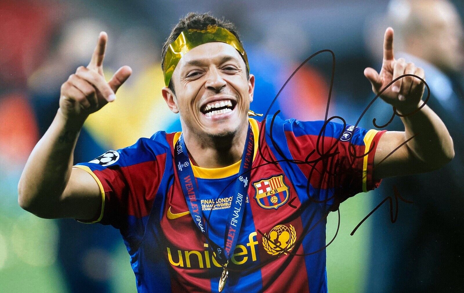 Adriano Correia Hand Signed 12x8 Barcelona Photo Poster painting, Brazil, 1