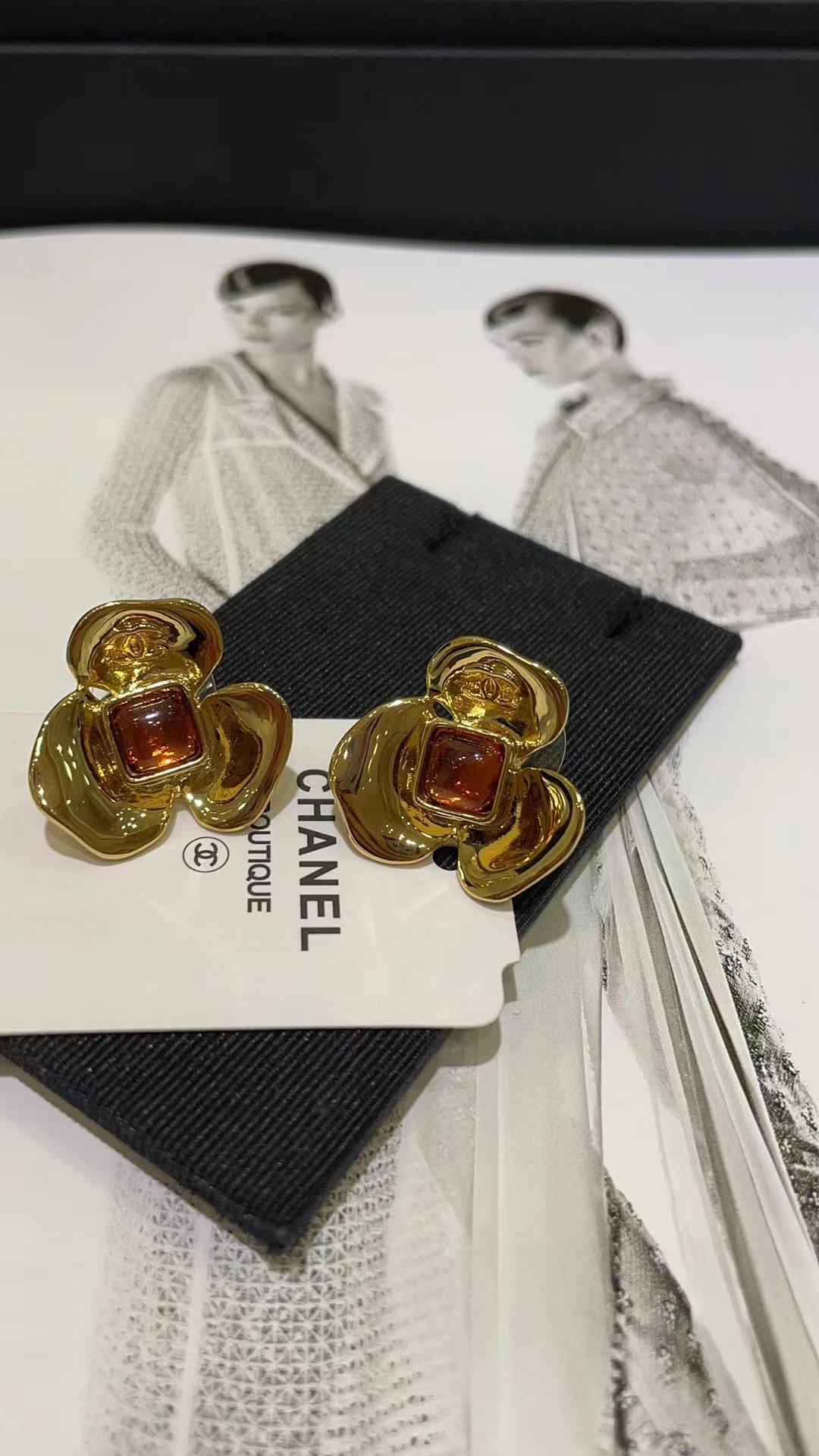 Buy replica Chanel Gold Camellia Stud Earrings and replica jewelry from PICKS Jewelry