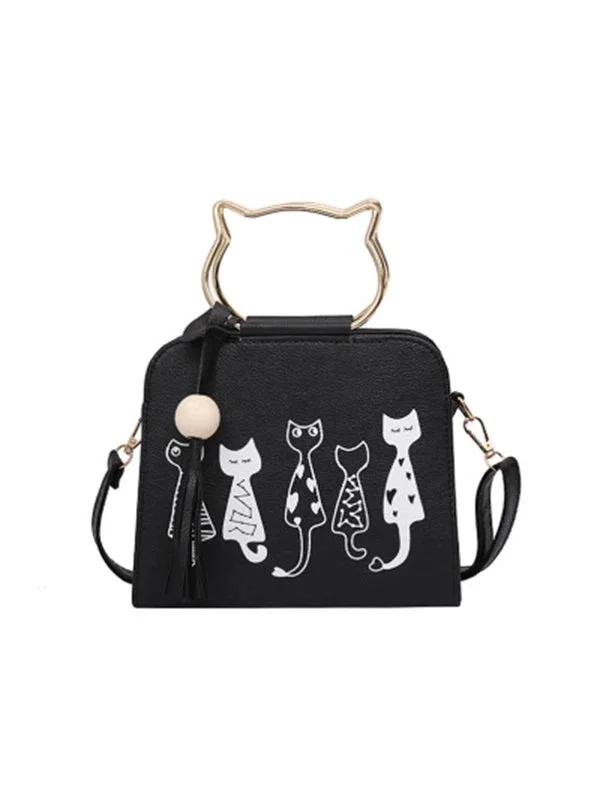 Kawaii Cat Handle Tassel Crossbody Bag