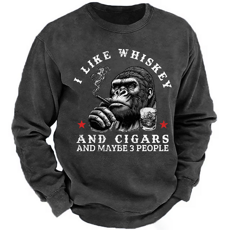 I Like Whiskey And Cigars And Maybe 3 People Sweatshirt-Custom Your Name
