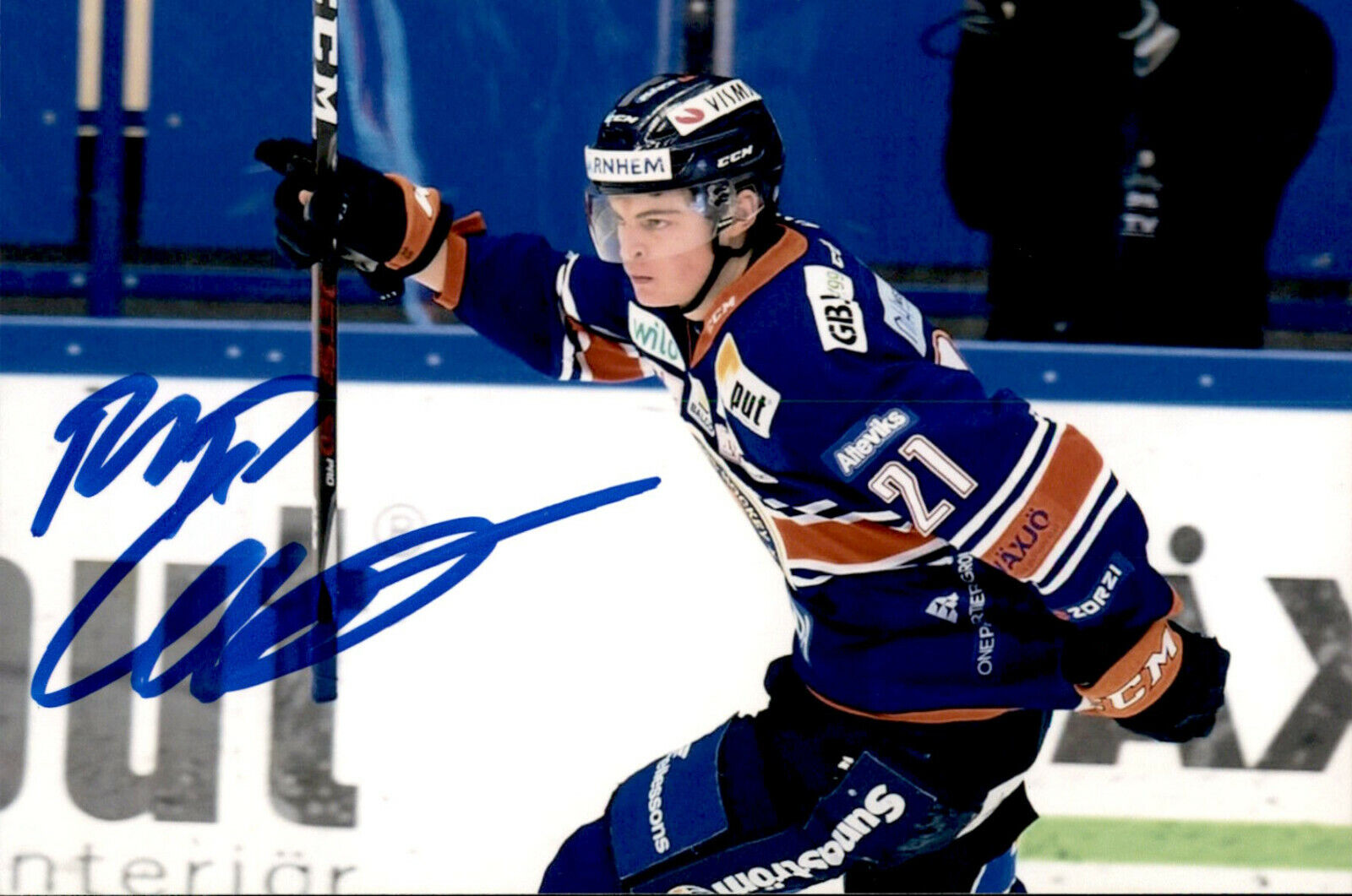 Filip Cederqvist SIGNED 4x6 Photo Poster painting VAXJO LAKERS / TEAM SWEDEN / BUFFALO SABRES