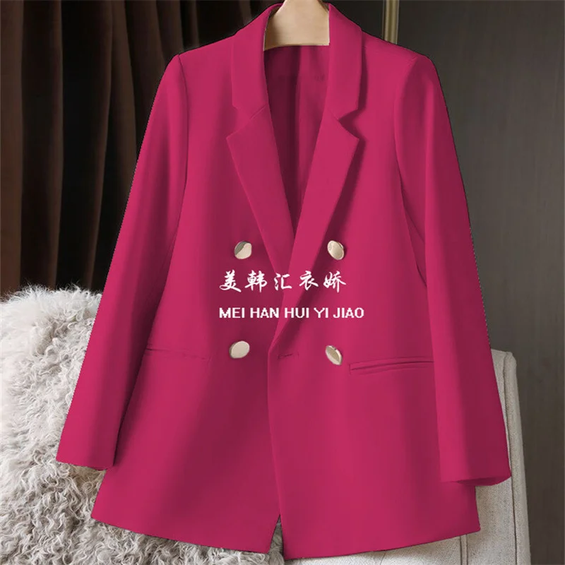 Woherb Woherb New Blazer Female Metal Button British Wind Casual Versatile Green Red Small Suit Tide-Outfit Ideas