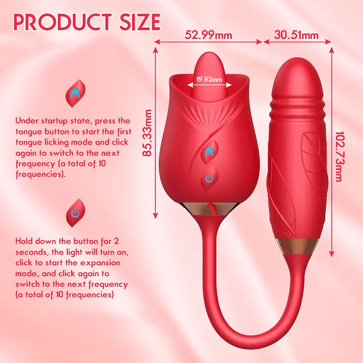 The Rose Toy with Bullet Vibrator - small but powerful tongue vibrator