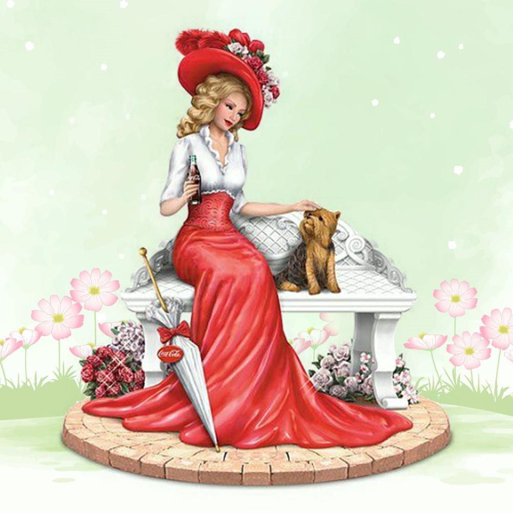 

40*40CM-Gorgeous Lady Rhinestone-Square Drill Diamond Painting, 501 Original