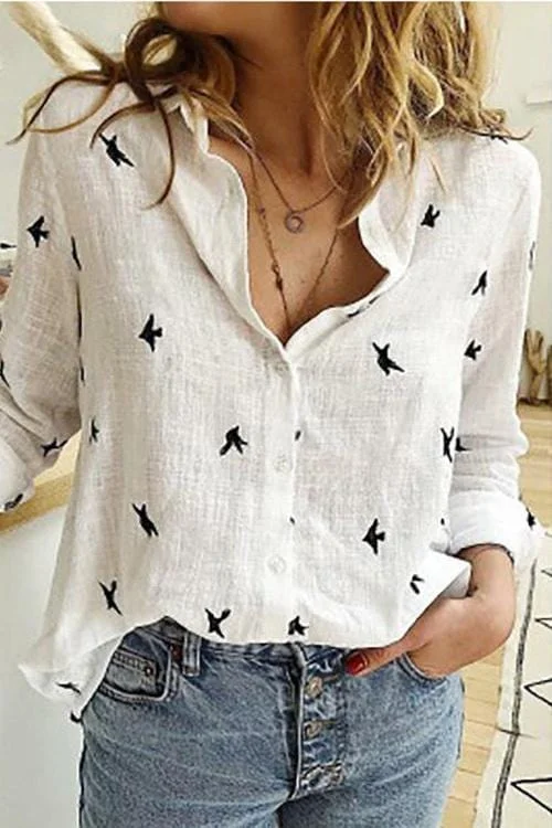 Autumn Loose Fashion Print Shirt