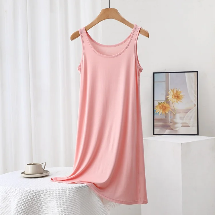 Women Sleeveless Pajamas Pink Comfortable Soft Nightwear
