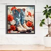 Diamond Painting-DIY Full Round Drill Flower Cowboy Boots（40*40CM)