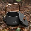 1.1L Teapot Coffee Pot with Wood Handle Aluminum Alloy Tourist Cookware Supplies