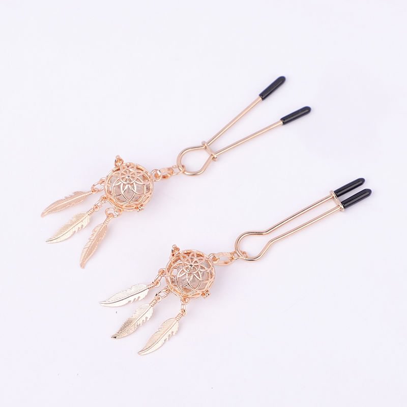 Metal Feather Lantern Nipple Clamps 
