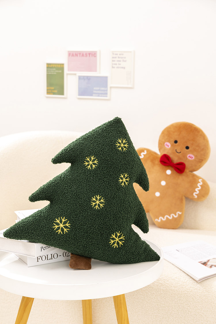 Tegooe Gingerbread Man Plush Cushion - Stuffed Christmas Decor Kids Toy