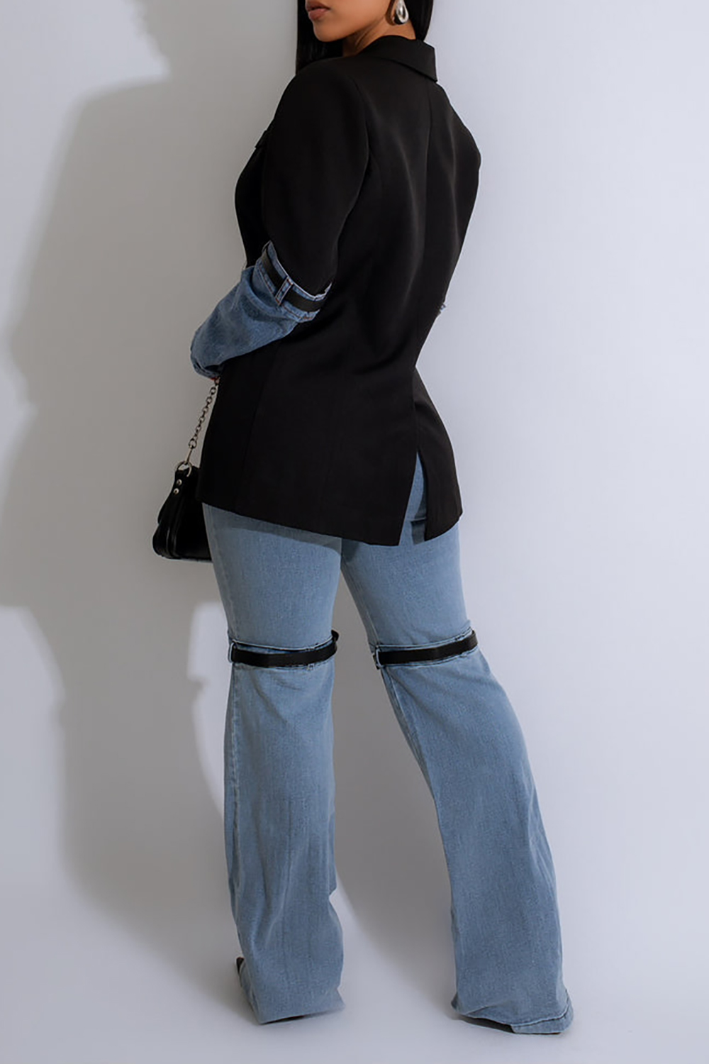 Plus Size Casual Blue Fall Winter Denim Jeans