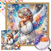 (30*30cm)Colorful Feather Girl - Round Partial AB Drill Diamond Painting