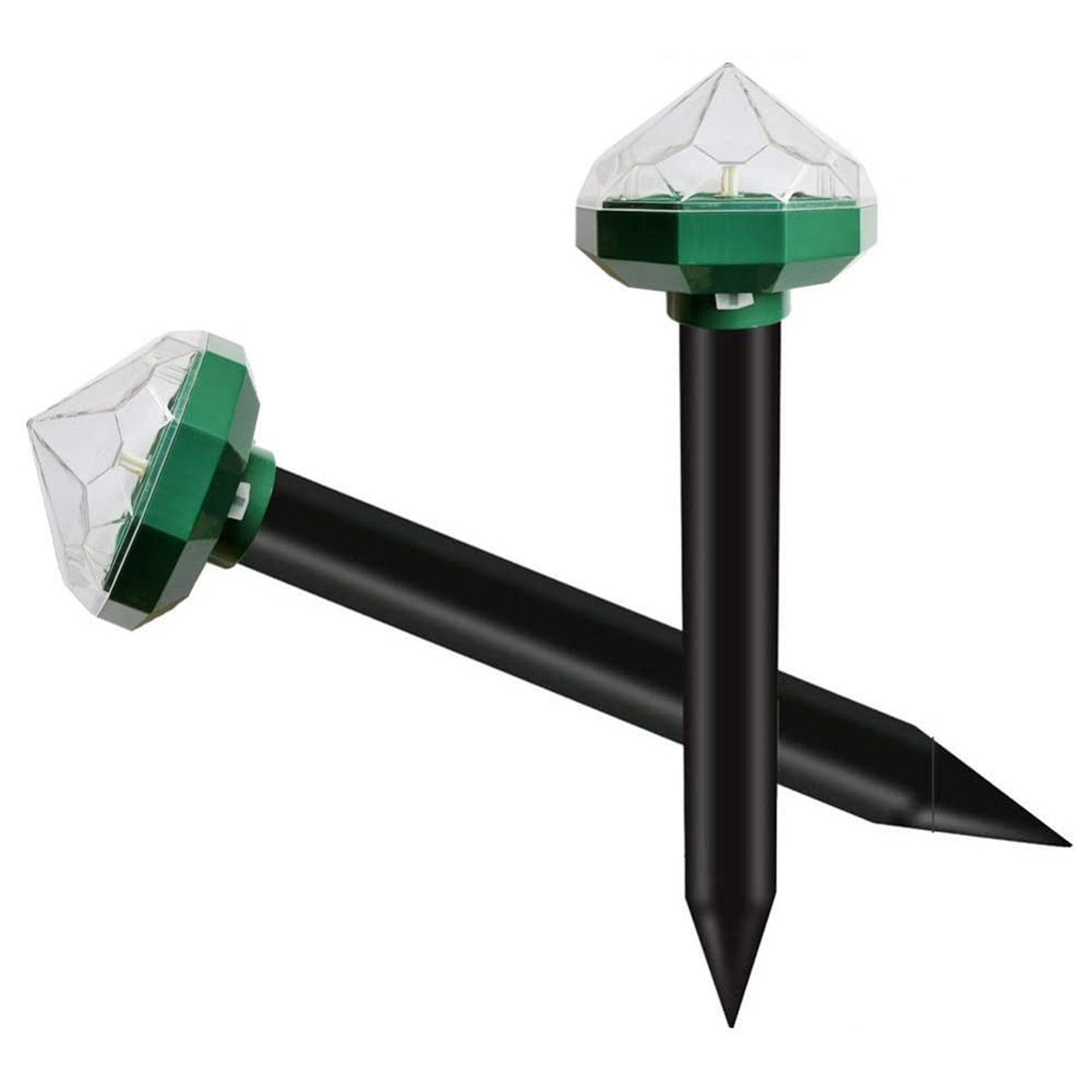 

2 Pack Solar Mole Repellent Ultrasonic Pest Traps Spikes with LED Lights, 501 Original
