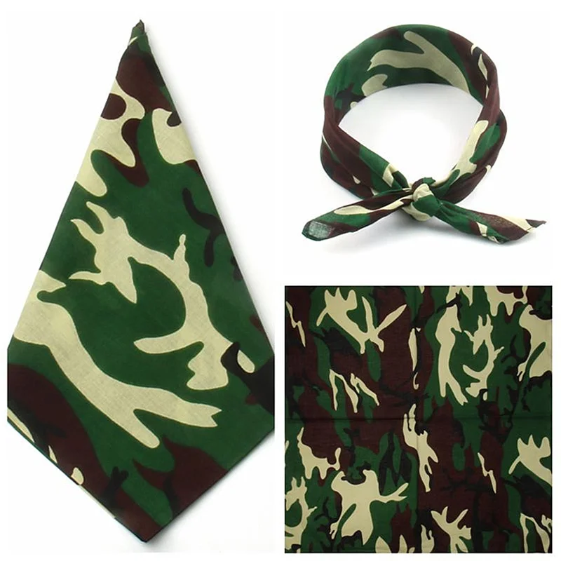 Outdoor Breathable Cotton Camouflage Square Scarf
