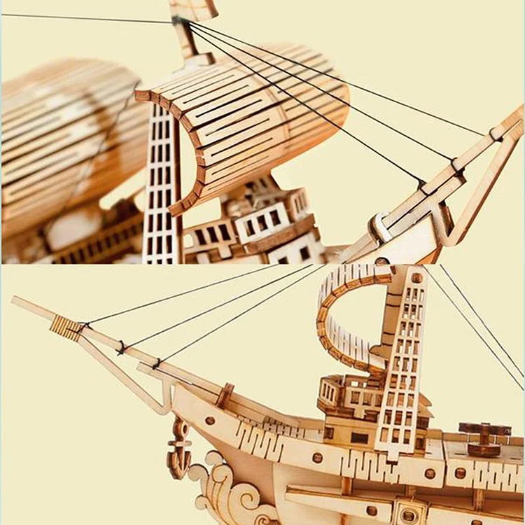 Maquette 3D Bateau 3 voiles - Puzzle 3D Robotime en bois