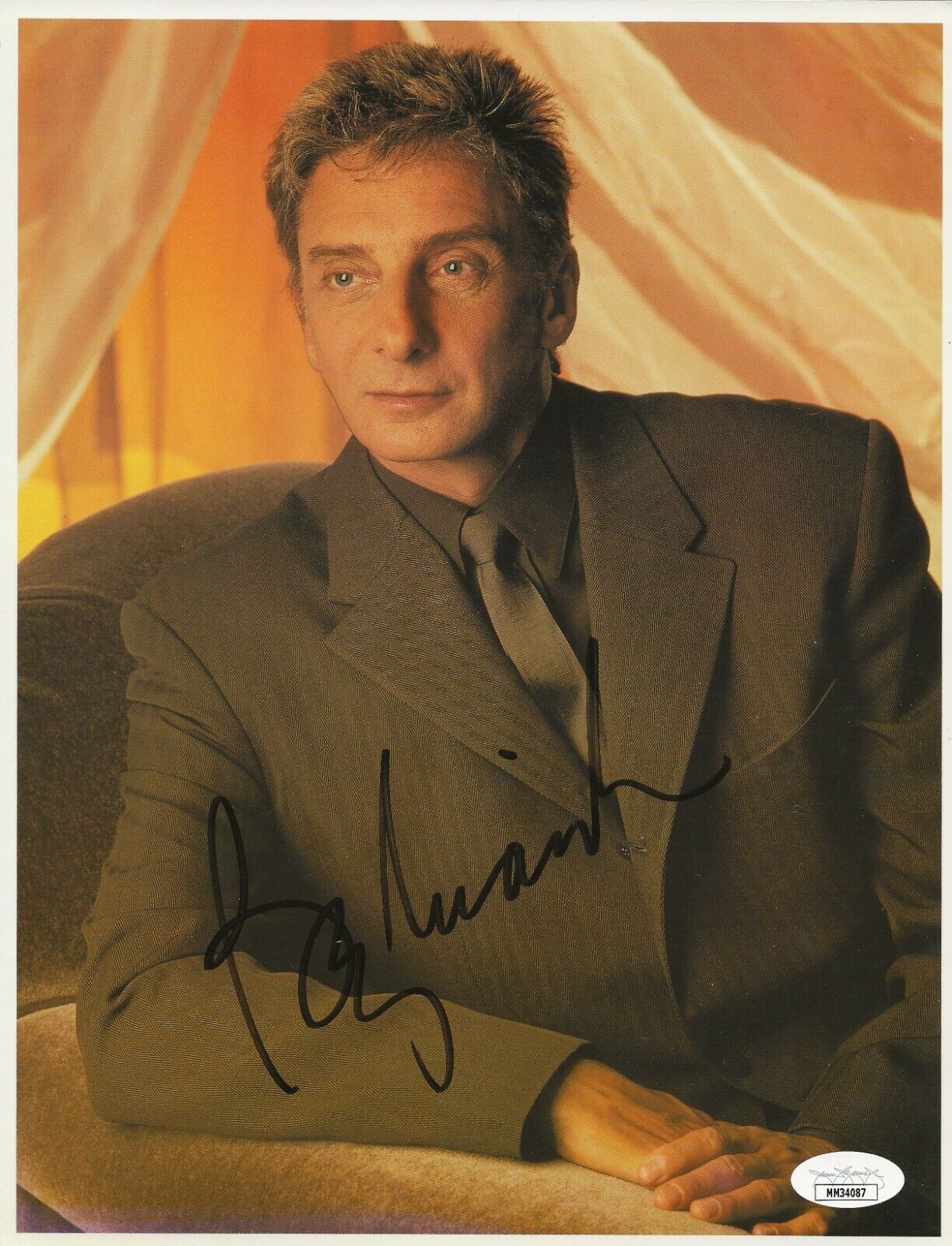 Barry Manilow REAL hand SIGNED 8.5x11 Photo Poster painting #2 JSA COA Autographed Musician