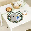 (US Local)Flower Diamond Painting Wooden Serving Tray Decorative Diamond Art Fruit Tray(E)