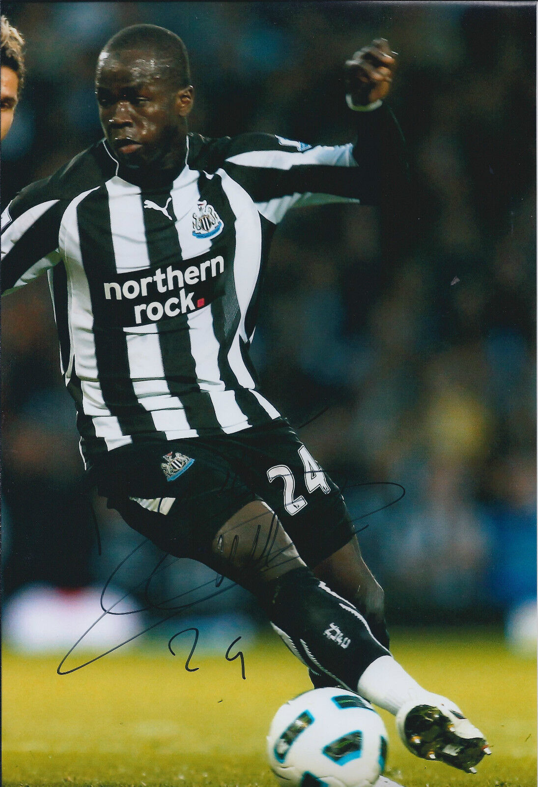 Cheick TIOTE Signed Autograph 12x8 Photo Poster painting AFTAL COA Newcastle United MAGPIES