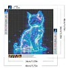 G&eacute;om&eacute;trie particule fluorescente chat-rond foret peinture diamant-40*40cm