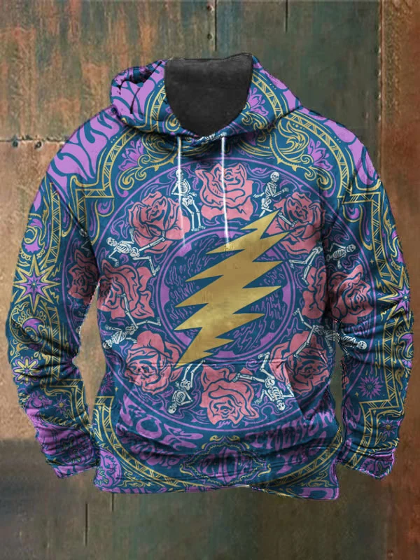 Unisex Rose Print Heavyweight Hoodies