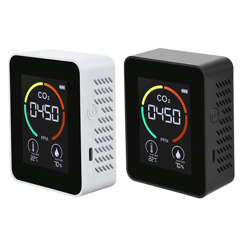 

3 in 1 Digital CO2 Detector Temperature Humidity Sensor Air Quality Monitor, White, 501 Original