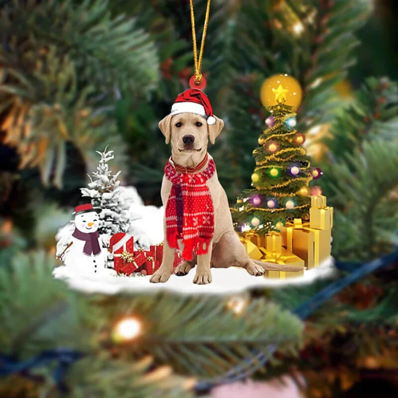 VigorDaily Yellow Labrador Retriever Christmas Ornament SM003