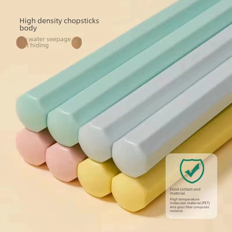Alloy Chopsticks Macaron Hexagonal Small Fresh Morandi Chopsticks One Person One Chopsticks Household New Tableware Chopsticks