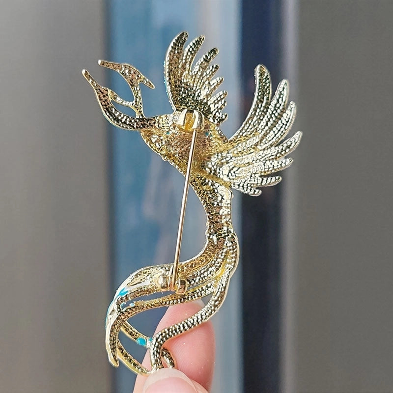 Chinoiserie Retro Ethnic Style Pin Phoenix Alloy Plating Unisex Brooches