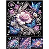 Papillon rose de nuit-peinture spéciale partielle au diamant-30*30cm